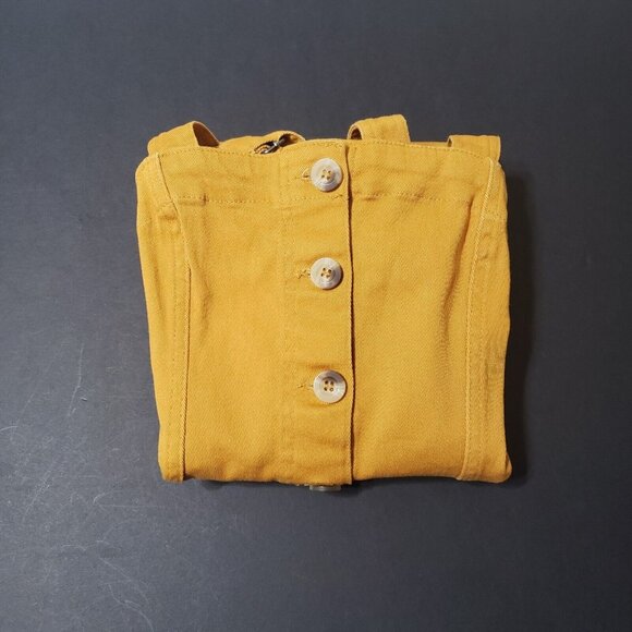 H&M Divided Dress Women's Size 2 Denim Overall Jumper Mustard Gold 90s Y2K Retro - Picture 16 of 16